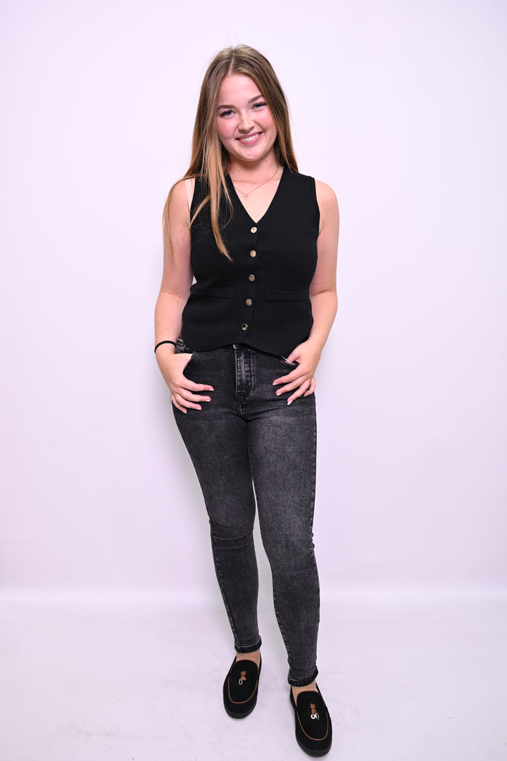 Button-Up Tailored Vest 7061