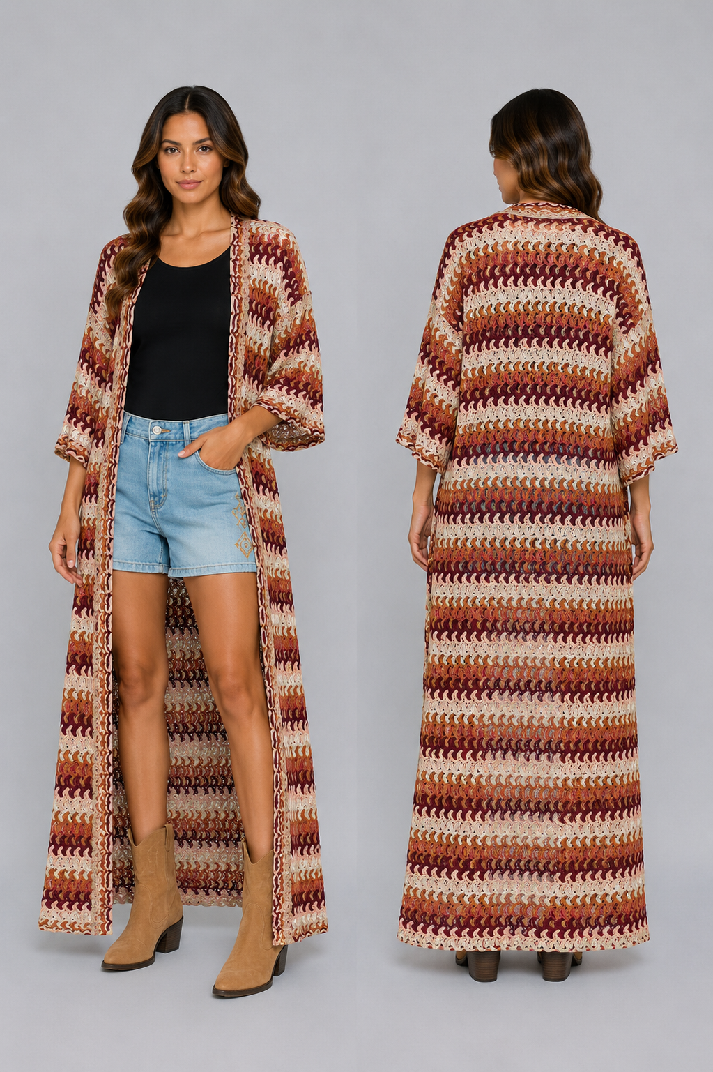 Bohemian Waves Maxi Kimono 2414