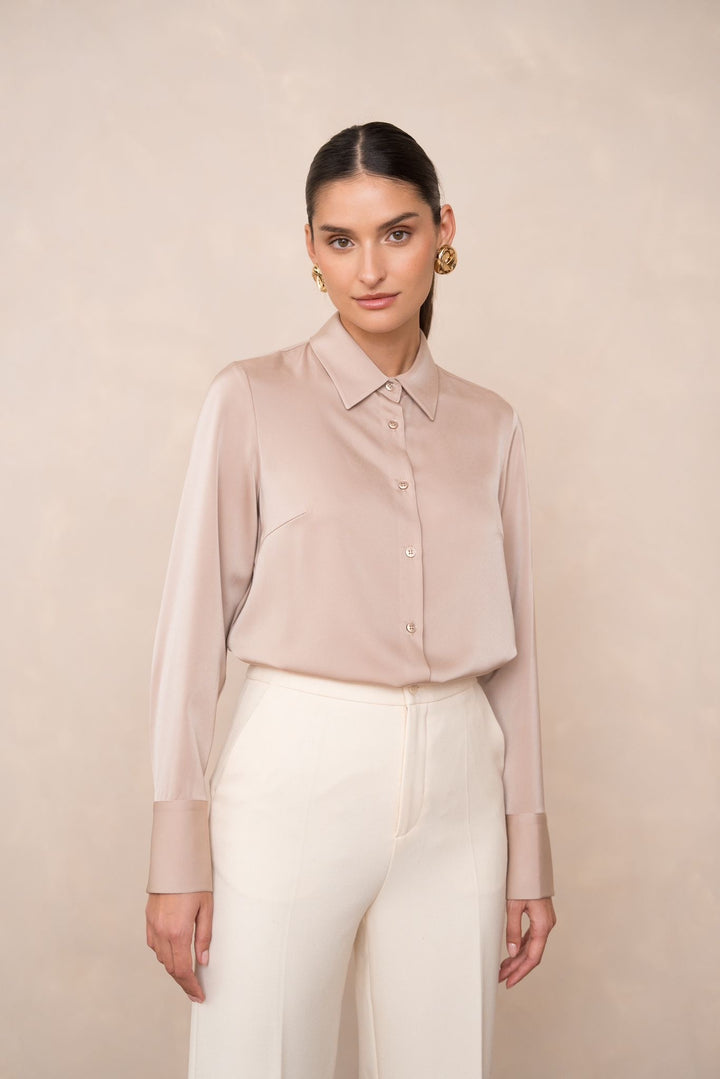 Blouse satijn Champagne Drift CH-7973
