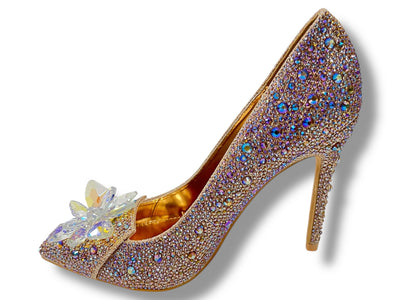 Glinsterende Luxe Hakken met Strass en Bloemdecoratie EG1640B