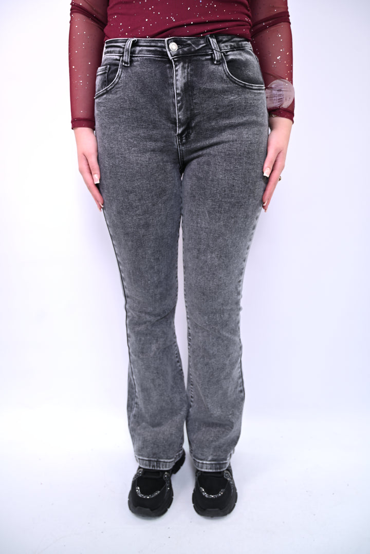 Vintage Grey Slim-Flare Jeans T6267-3