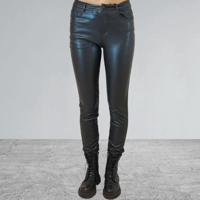 Norfy leatherlook jeans Black VS19070-1-1