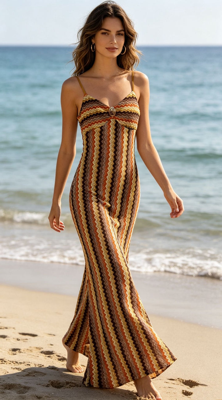 Sunset Waves Maxi Jurk A2792-1
