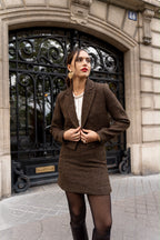 Elegant Tweed Cropped Blazer V324