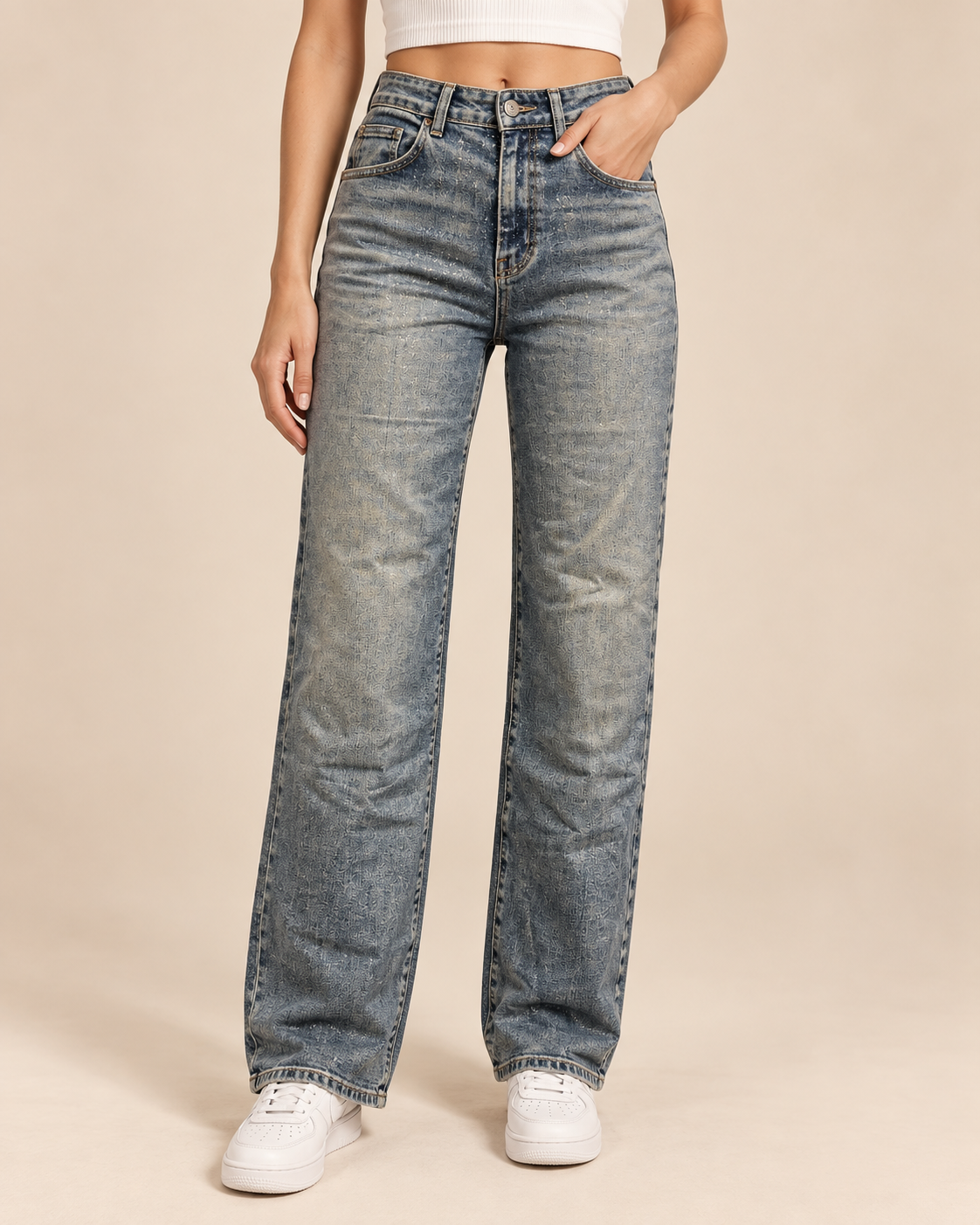 Shimmer Straight Leg Jeans – Vintage Blue Sarah John ST1095