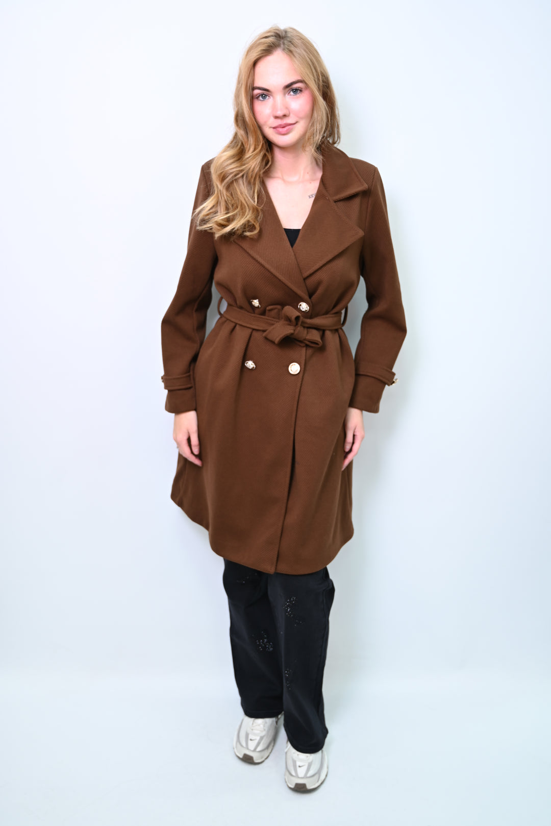 Crimson Veil – Belted Statement Coat 88139