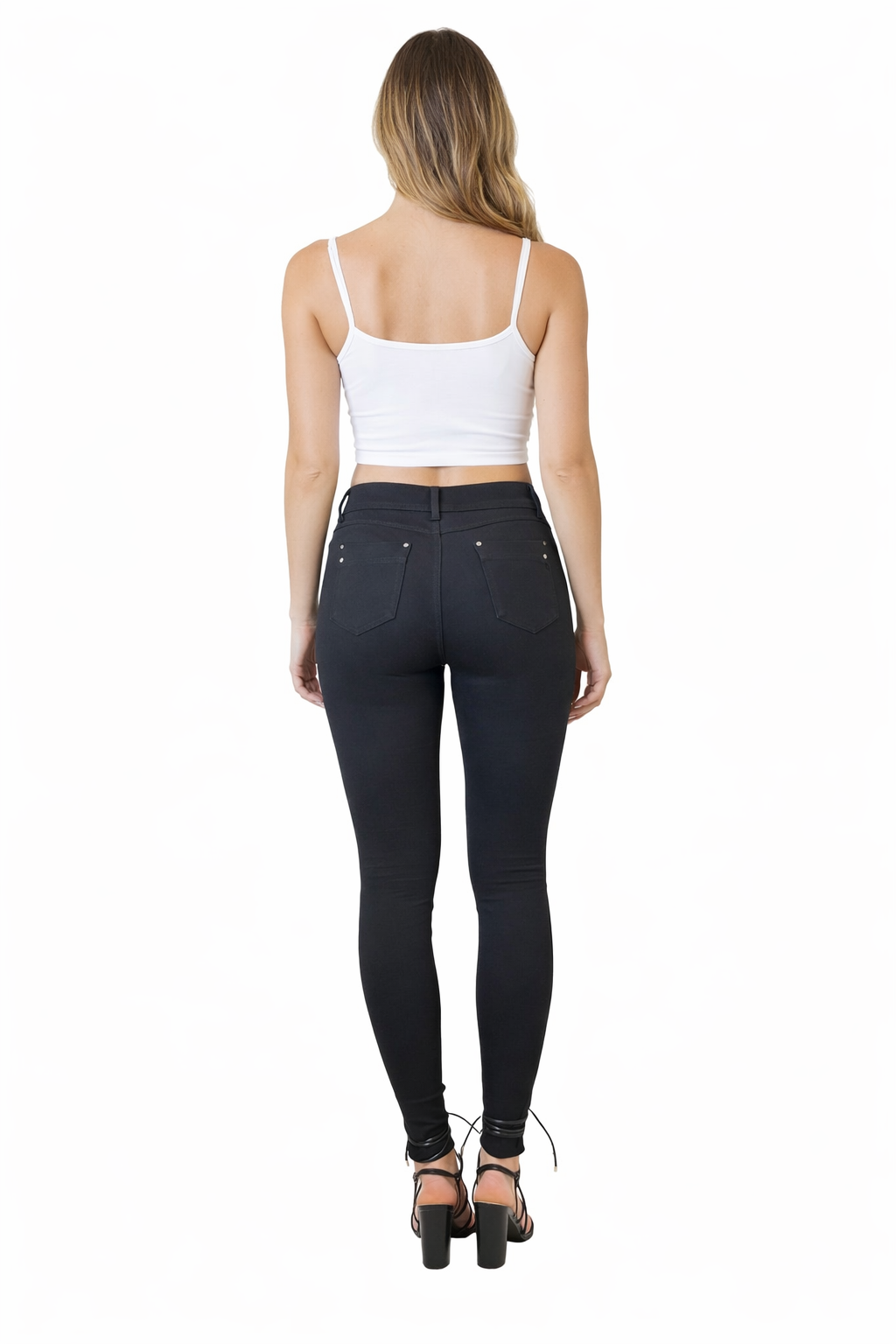 Dames High Waist Skinny Jeans – Zwart – Stretch Fit Miss Anna H01