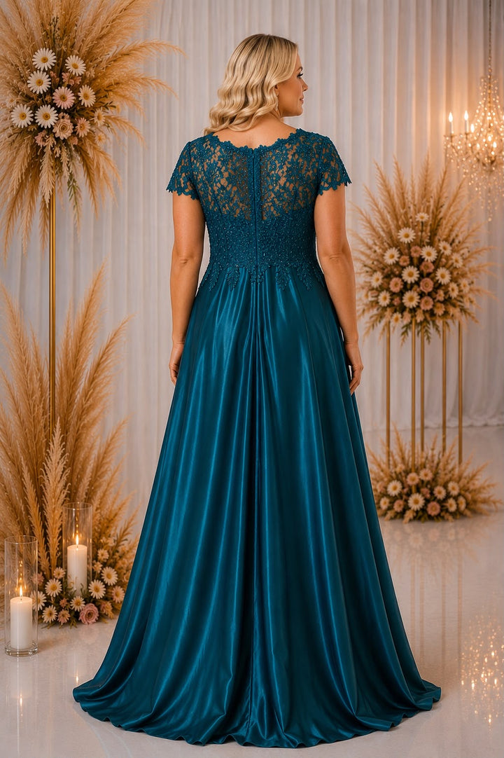 Celeste Lace Satin Gown – Curve Collection 9435