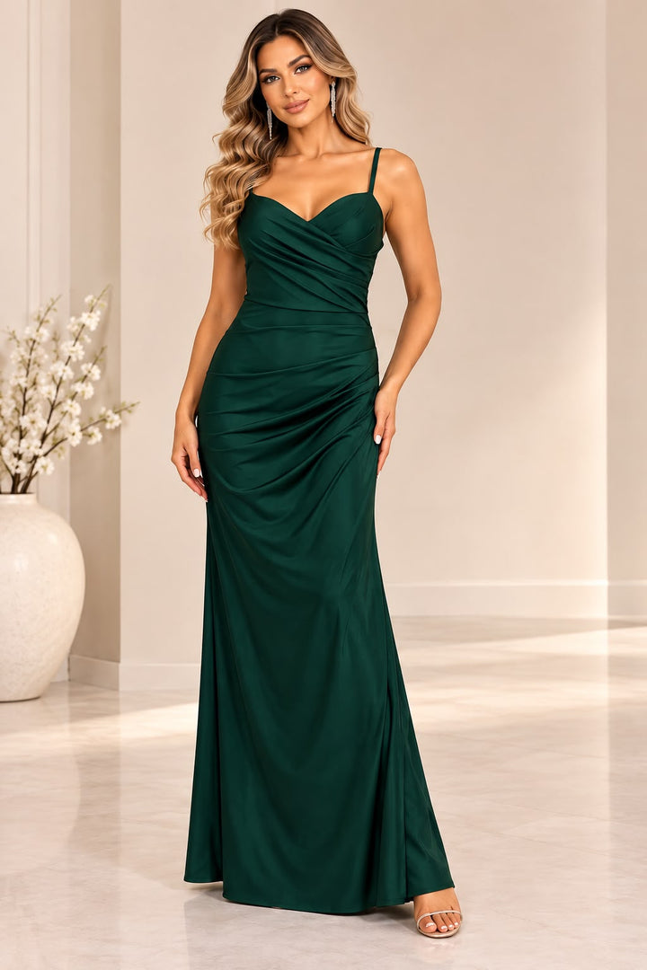 Evelyn Draped Satin Maxi Dress 31391