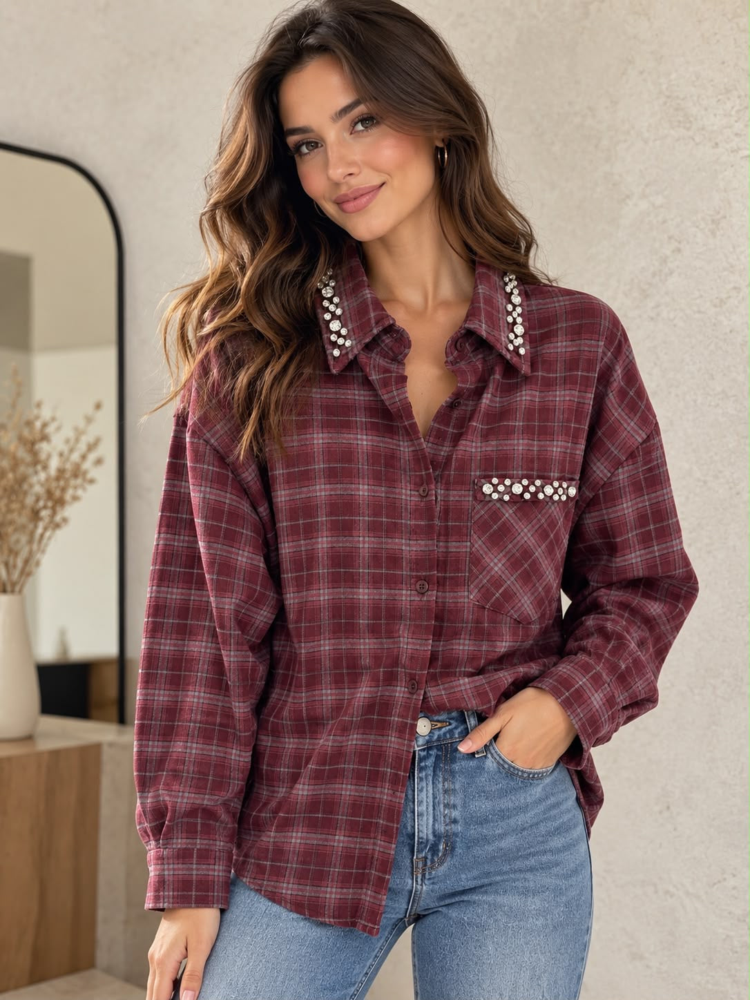 Chic Check Pearl Shirt EN155
