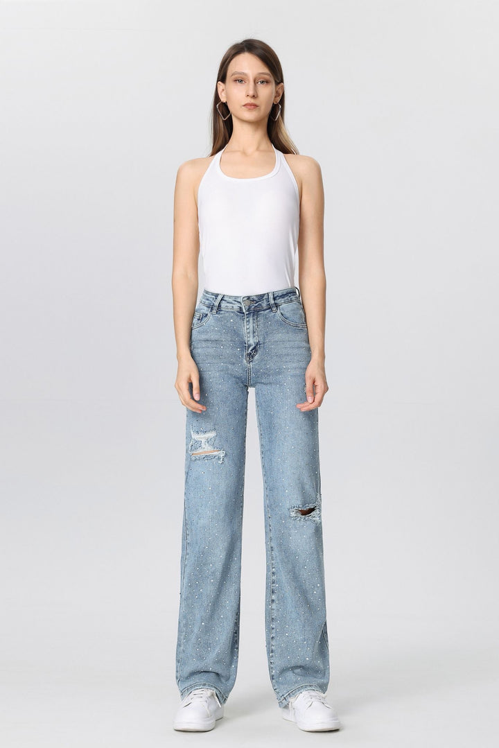 Wideleg Blue Glint Hello Miss H891-1