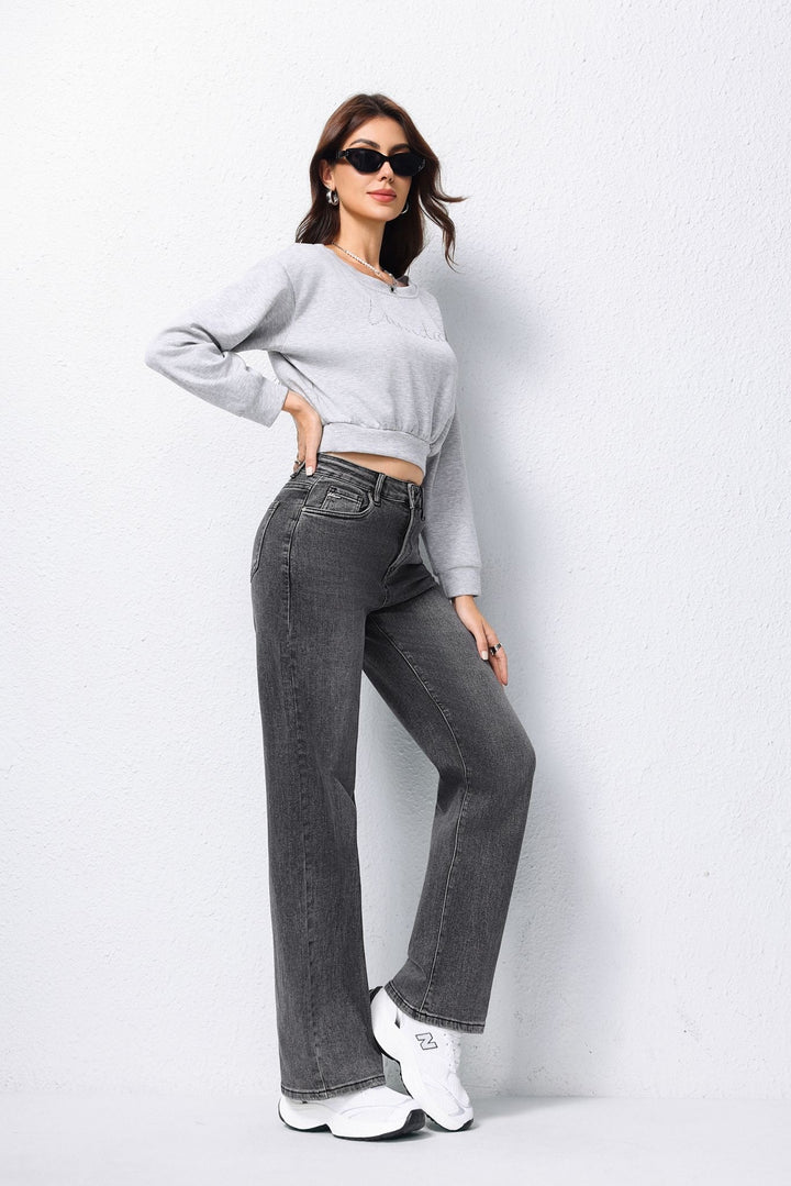 Slate Straight High-Rise Jeans HelloMiss HM5350-5