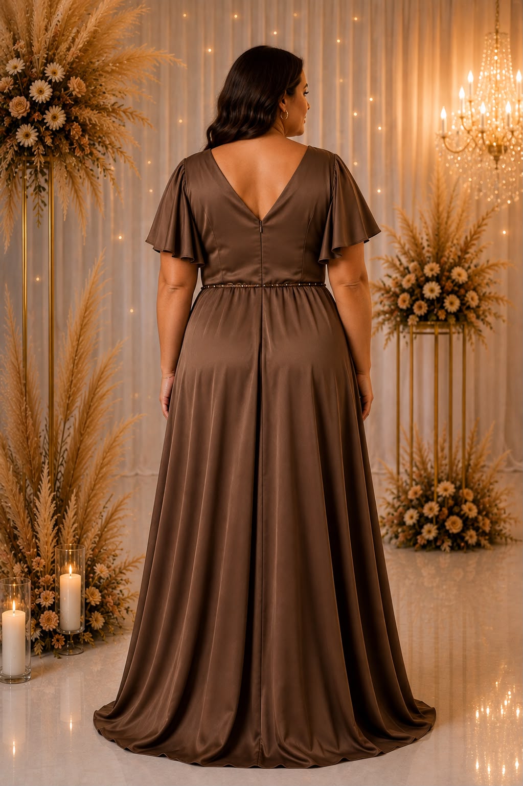 Amara Satin Evening Gown – Curve Collection R8331G