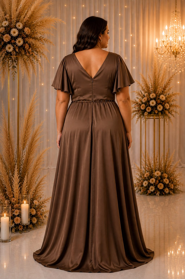 Amara Satin Evening Gown – Curve Collection R8331G