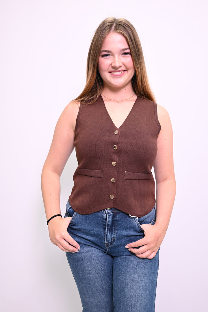 Button-Up Tailored Vest 7061