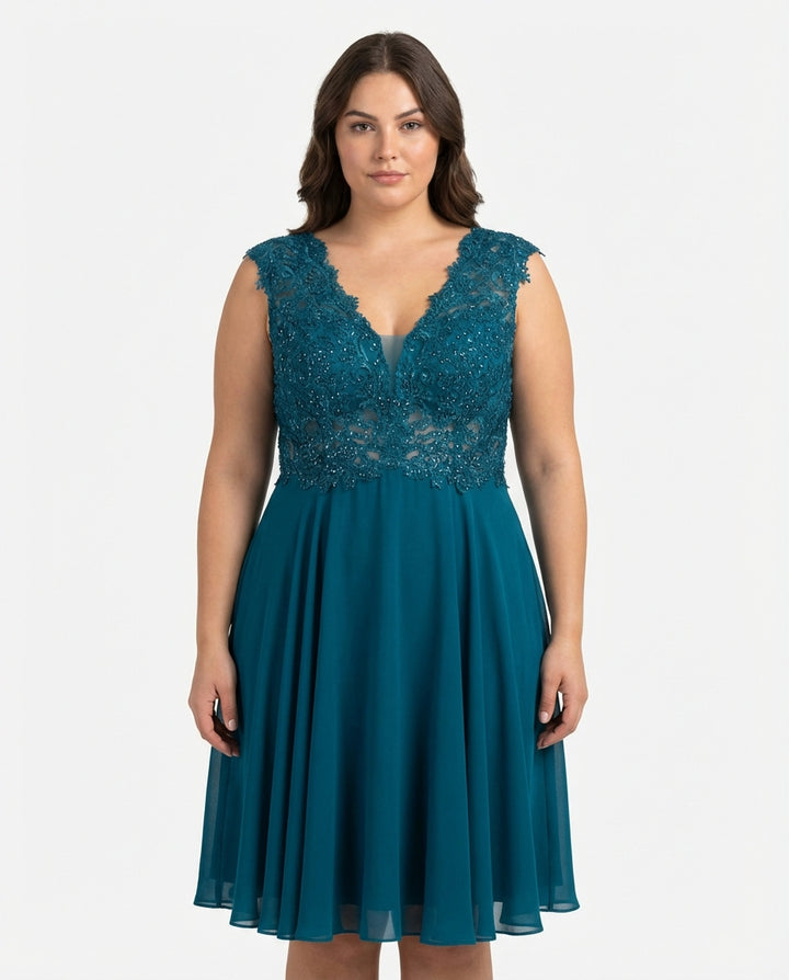 Cocktailjurk Queensize Émeraude Élégance 9409