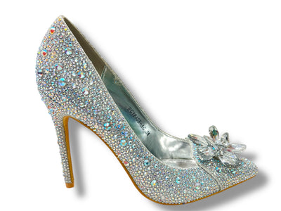 Glinsterende Luxe Hakken met Strass en Bloemdecoratie EG1640B