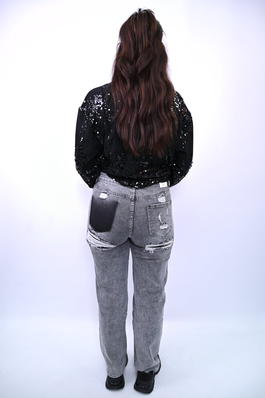 Noir Pulse Sequin Top CY5367A