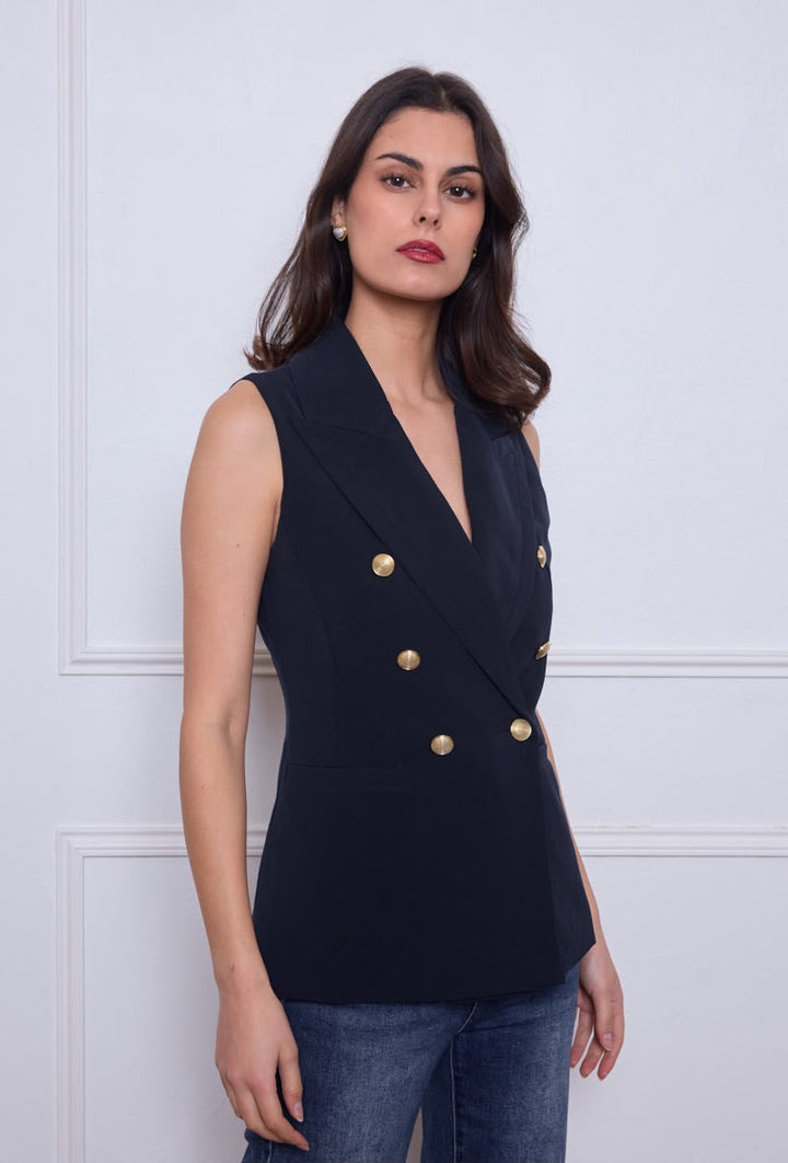 Monaco Luxe Sleeveless Blazer Gilet 7501