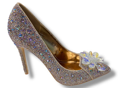 Glinsterende Luxe Hakken met Strass en Bloemdecoratie EG1640B