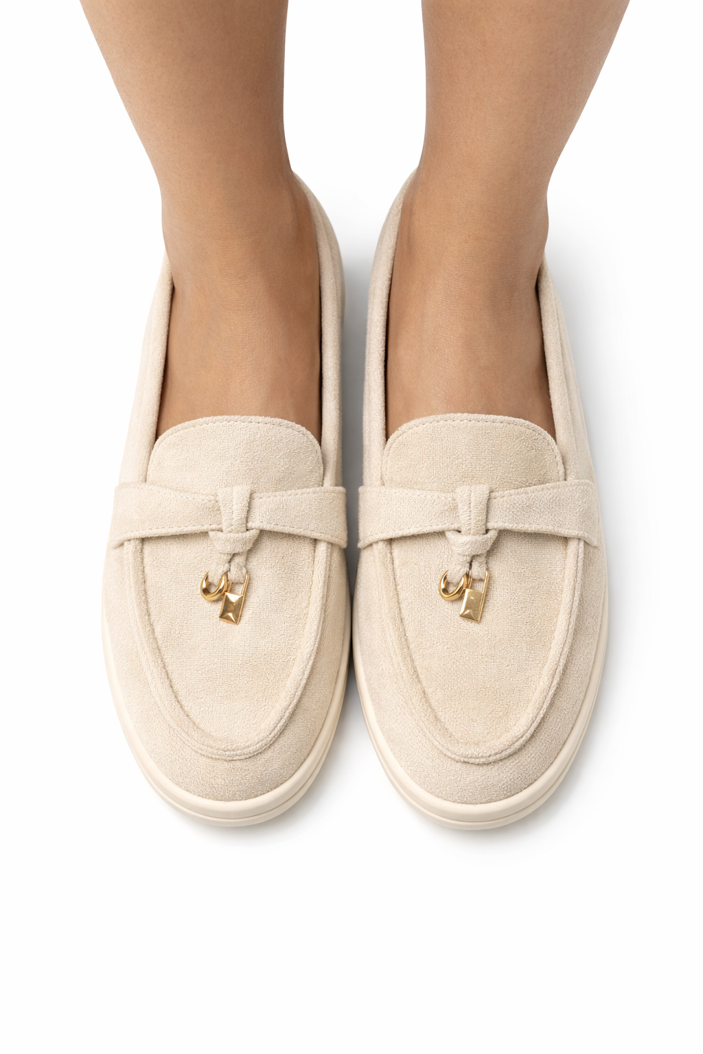 Luxe Suede Loafers met Gouden Detail – Comfort & Style 803