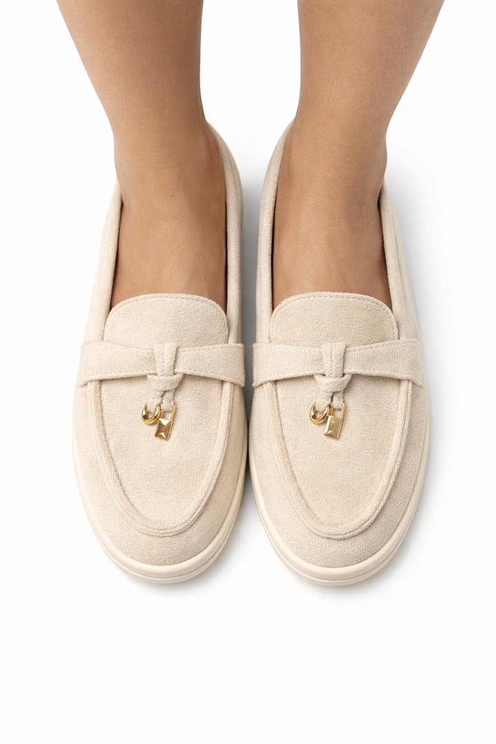 Luxe Suede Loafers met Gouden Detail – Comfort & Style 803
