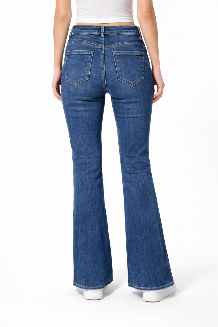 Premium Flare Fit Jeans – Mid Blue Wash G-Smack M637