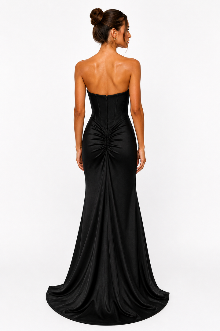 Ruby Elegance Corset Gown – Satin Luxe Edition F86059