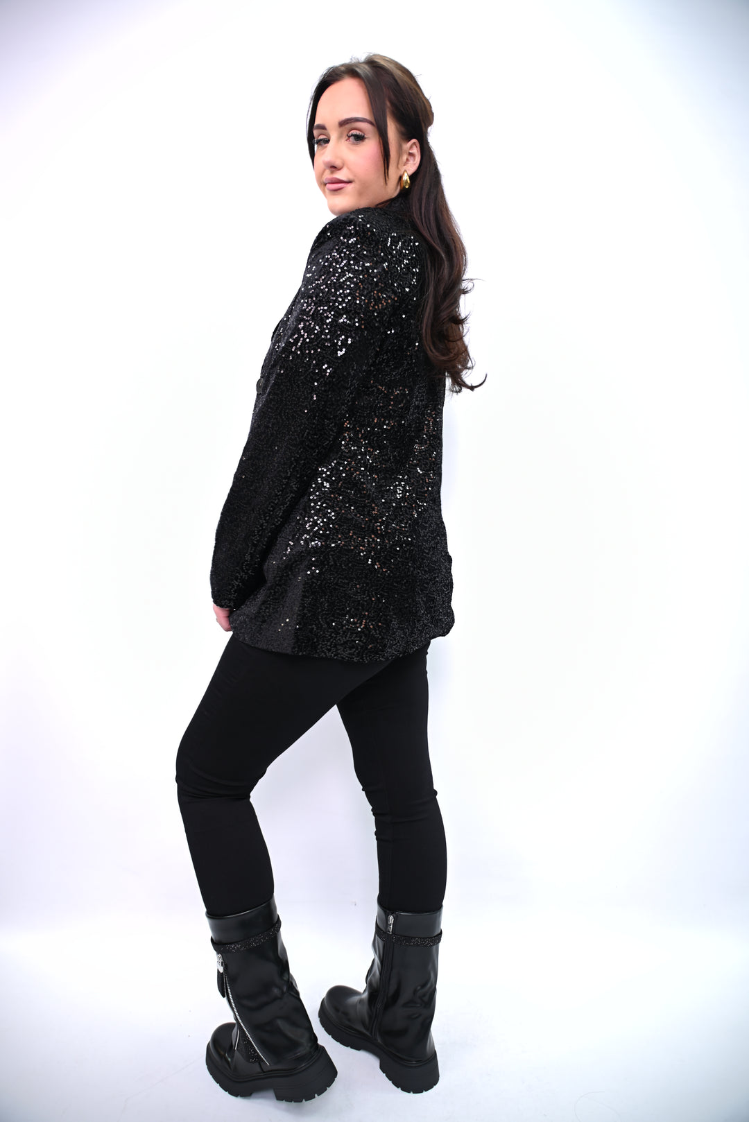 Blazer Paillette Sequin Blazer Cherry Koko 8309