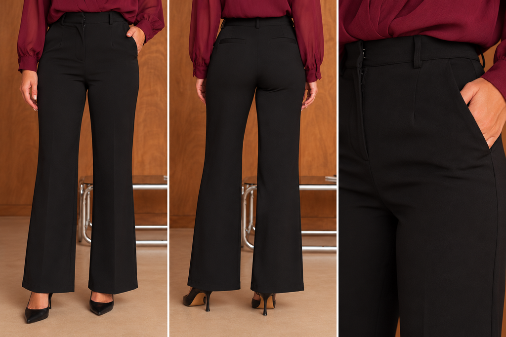 Elegant Tailored Wide Leg Trousers – Chocolate Brown 3155