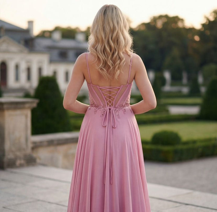 Celeste Glam Cape Evening Gown – Royal Blue, Blush Pink, Baby Blue & Ruby Red 0041