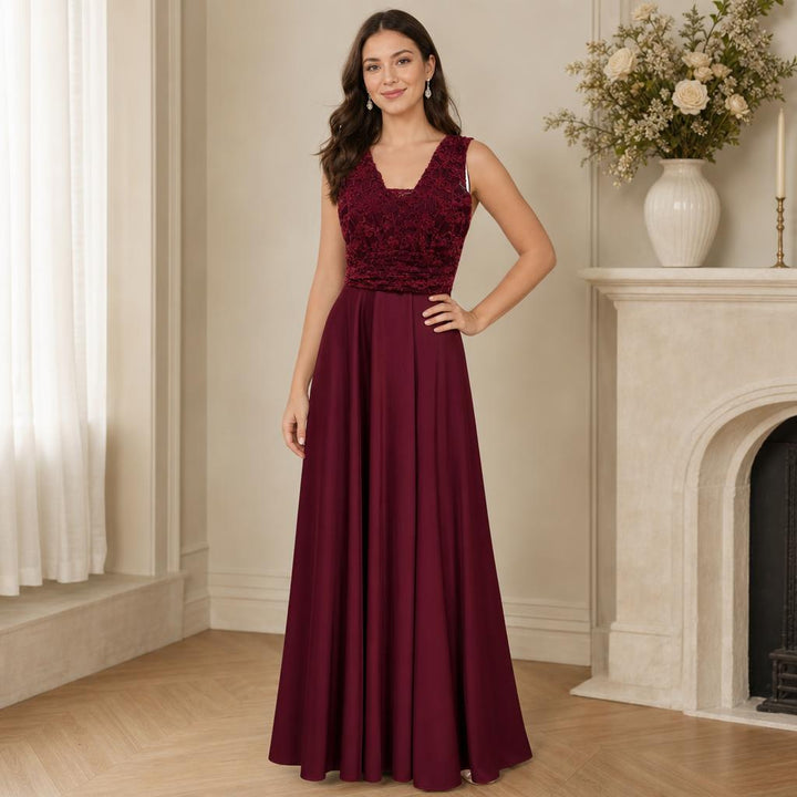 Evelyn Lace Waist Evening Gown 32082
