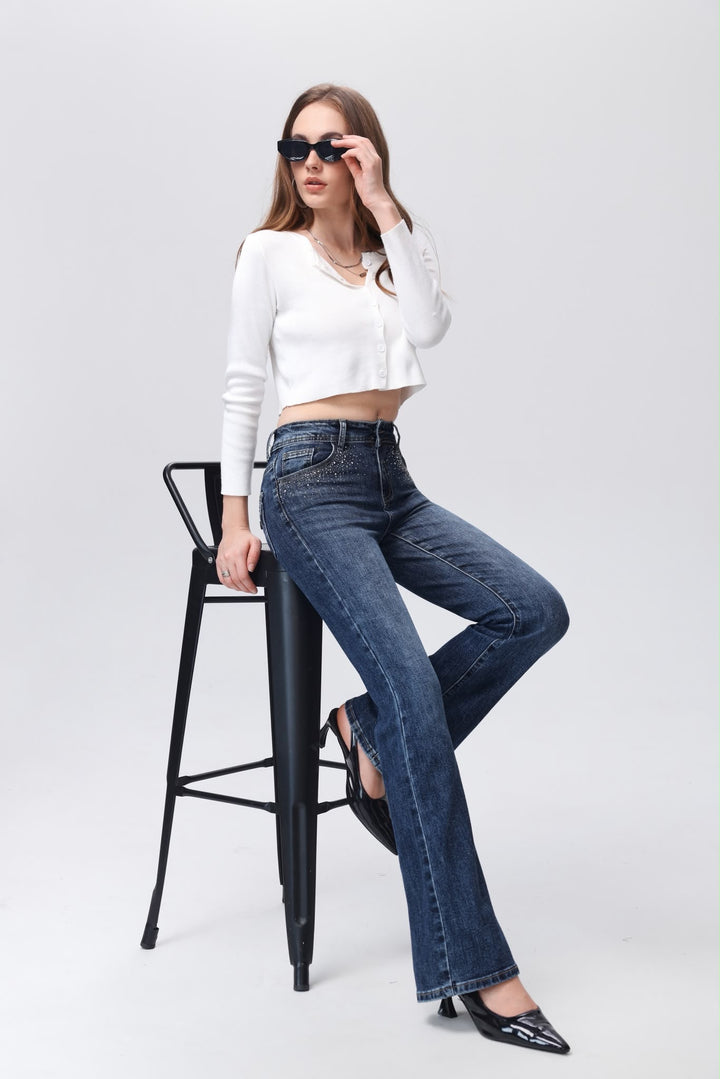 Midnight Crystal Flare Jeans Sarah John ST1112-1