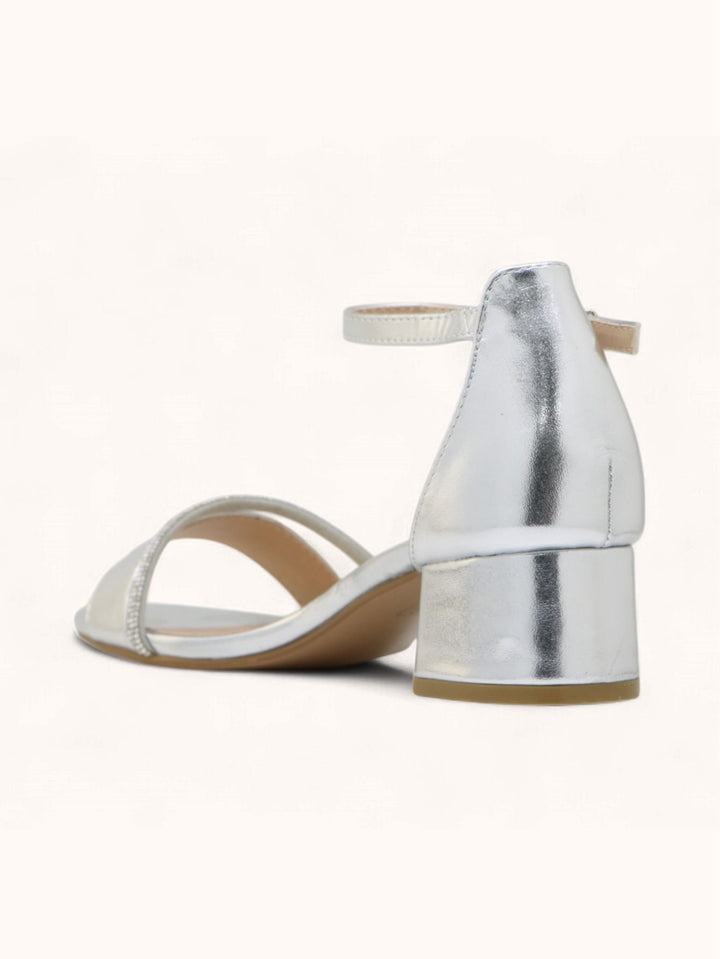 Zilveren Elegante Sandalet met Strass 3527-30