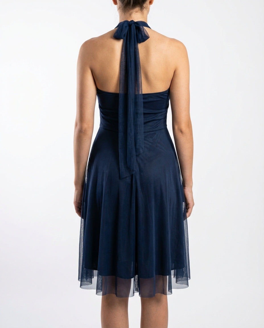 Vert Velours – Halterjurk met Plissé 3444