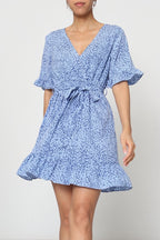 Léonie Leopard Wrap Dress – Pink Blush K5097