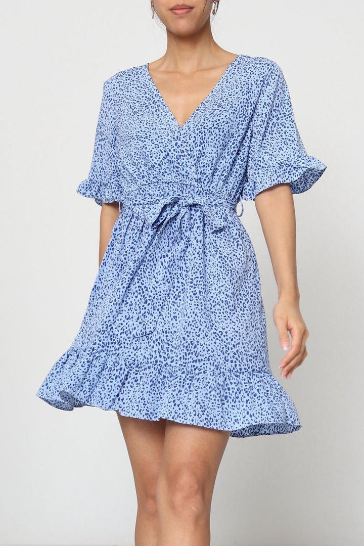 Léonie Leopard Wrap Dress – Pink Blush K5097