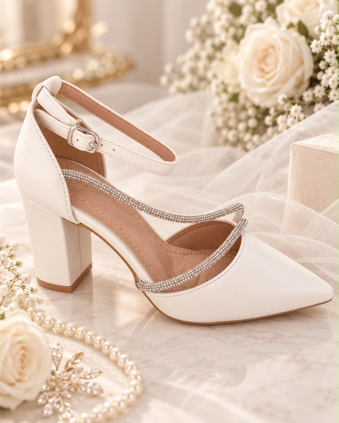 Bridal Elegance Strass Pump – Ivory LL66-257