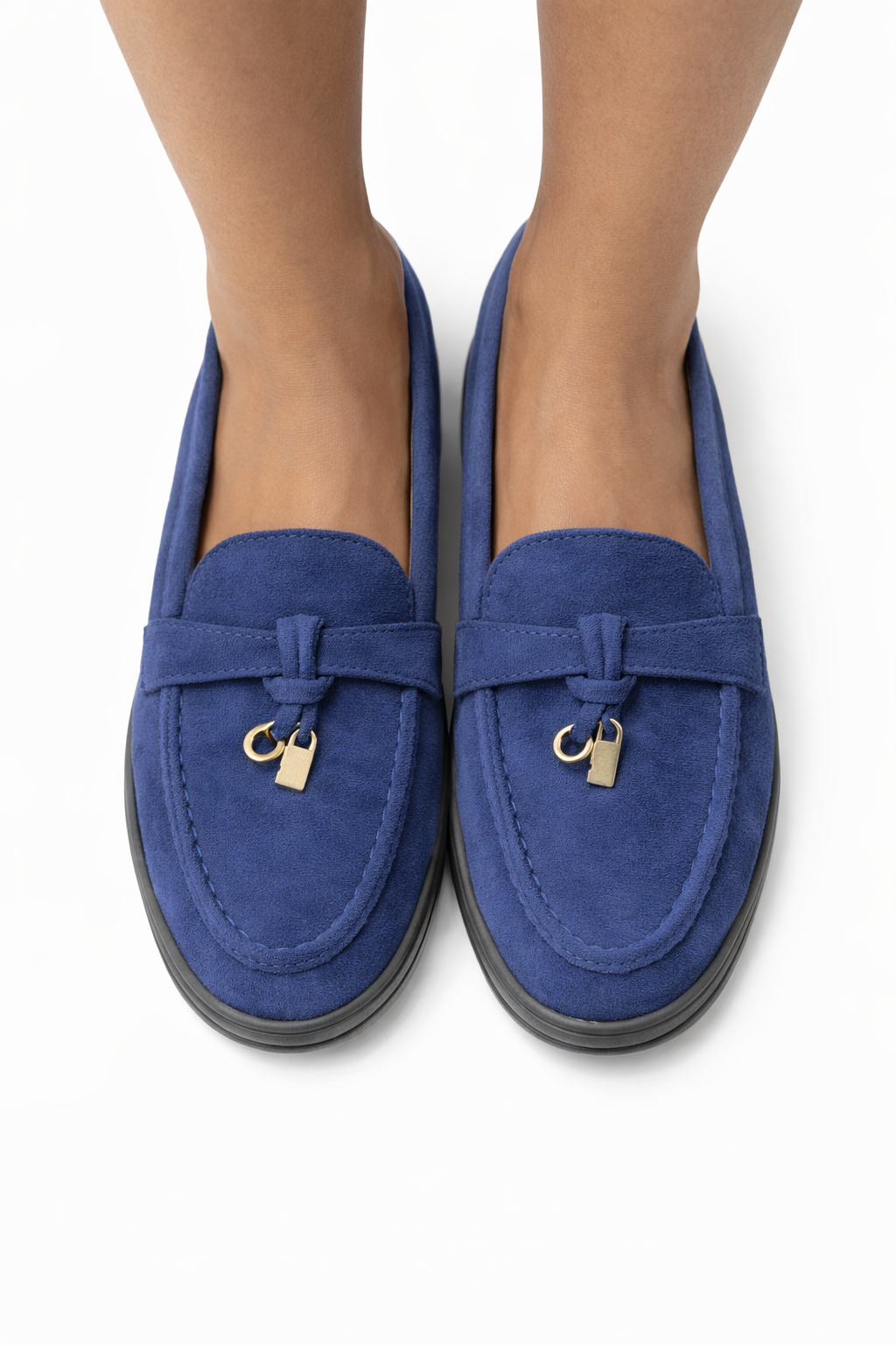 Luxe Suede Loafers met Gouden Detail – Comfort & Style 803