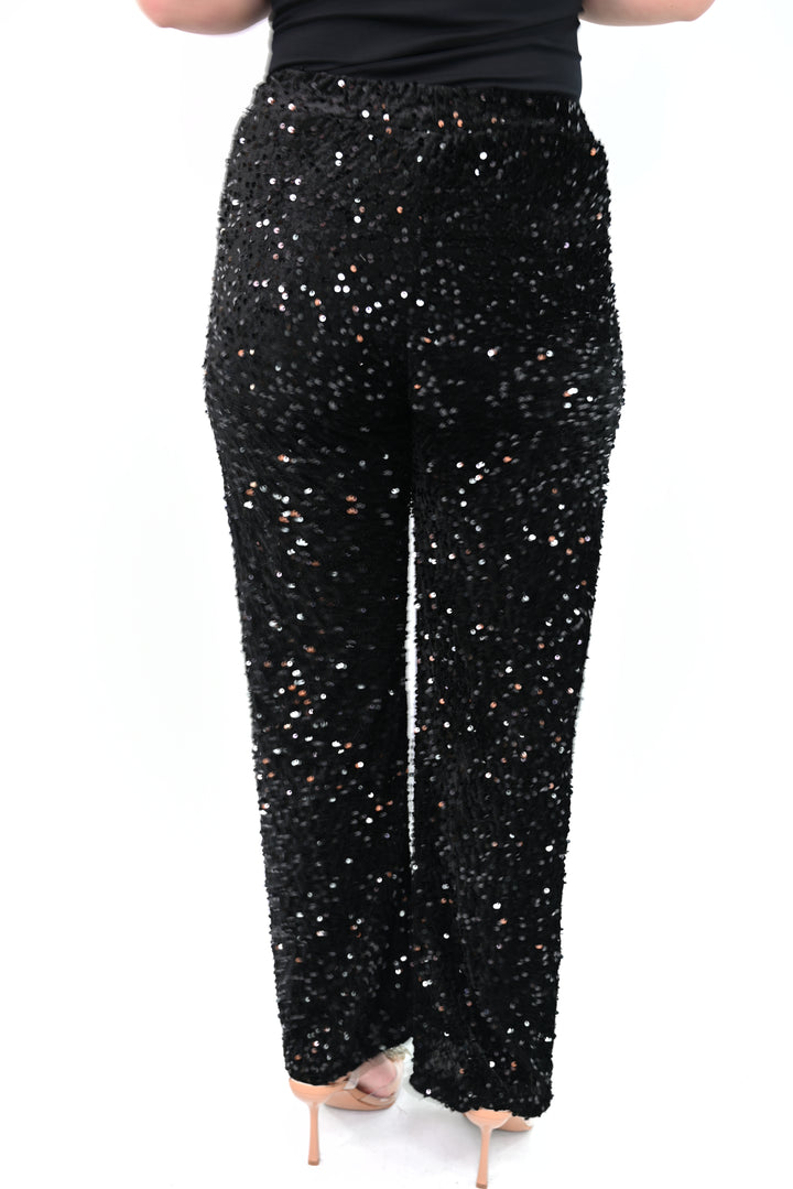 Noir Scintille Broeken Paillette met voering 10460
