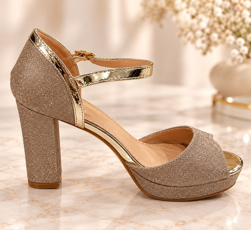 Glamour Sparkle Platform Pumps – Gold & Silver BLXW7312