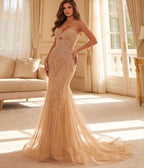 Selena Sparkle Mermaid Gown – Champagne 81031