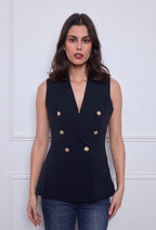 Monaco Luxe Sleeveless Blazer Gilet 7501