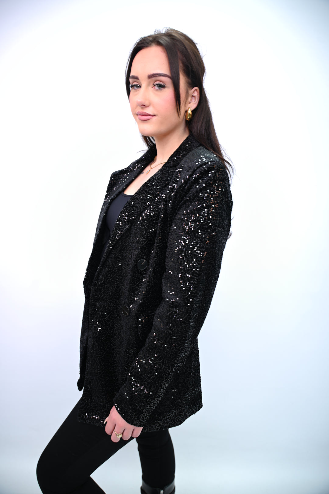 Blazer Paillette Sequin Blazer Cherry Koko 8309