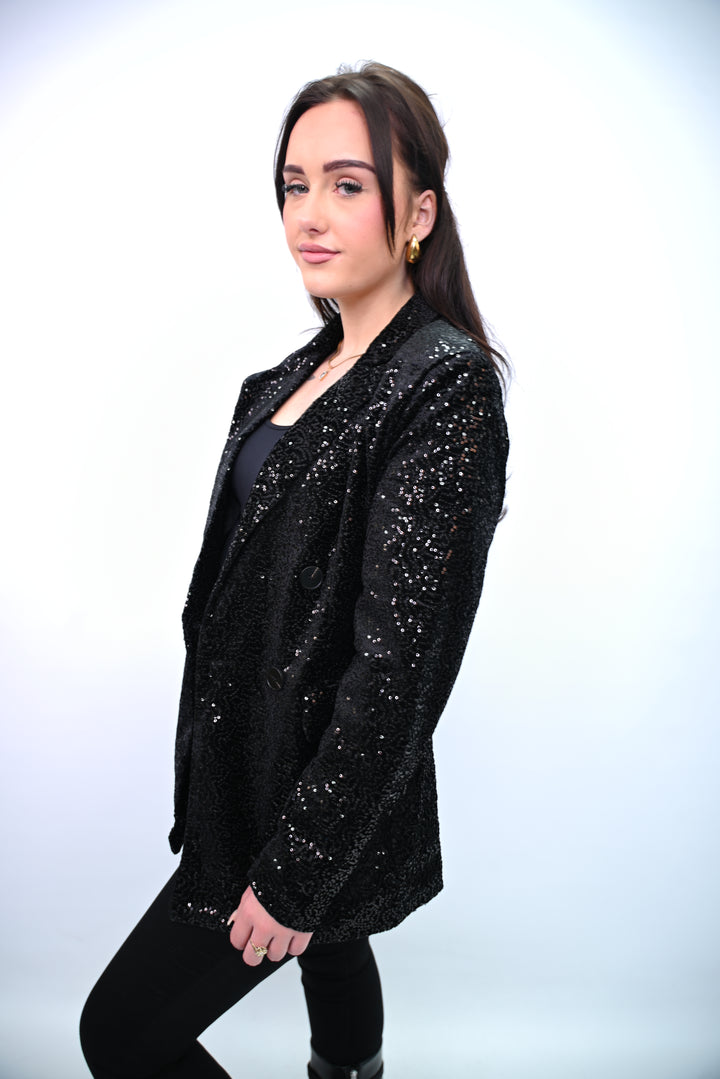 Blazer Paillette Sequin Blazer Cherry Koko 8309