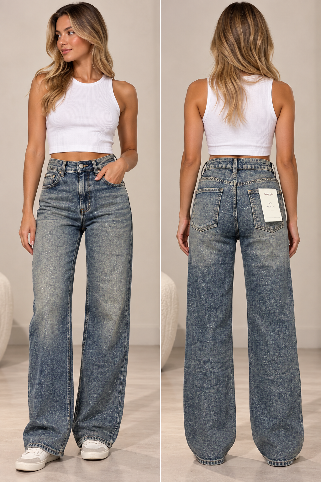 Shimmer Straight Leg Jeans – Vintage Blue Sarah John ST1095