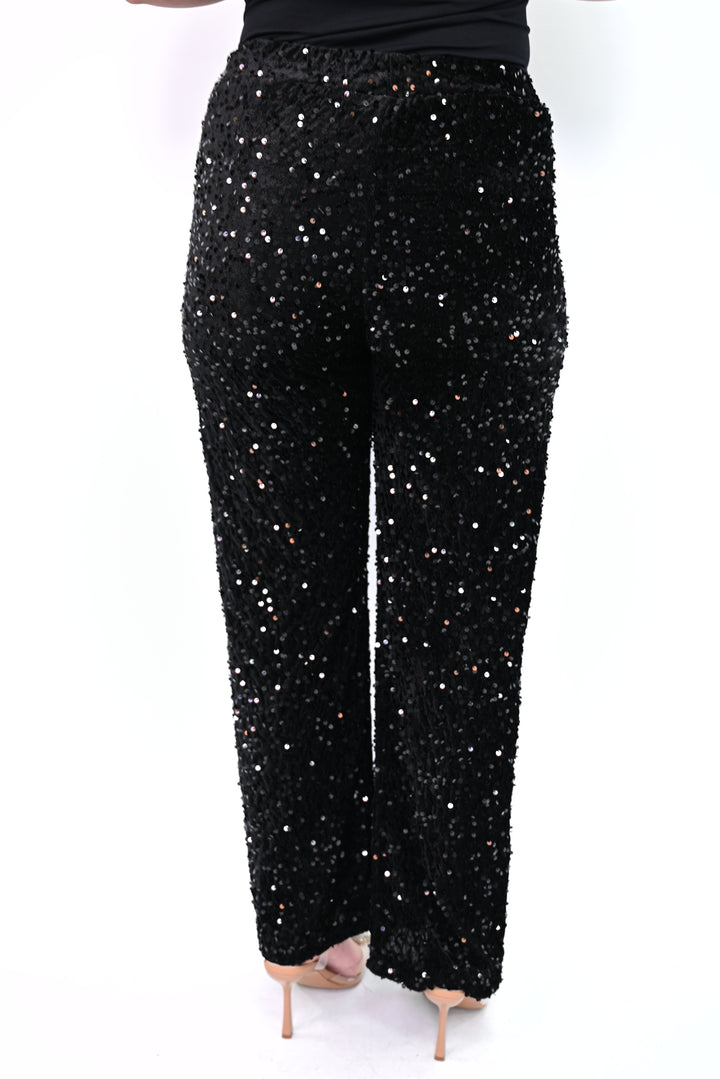 Noir Scintille Broeken Paillette met voering 10460