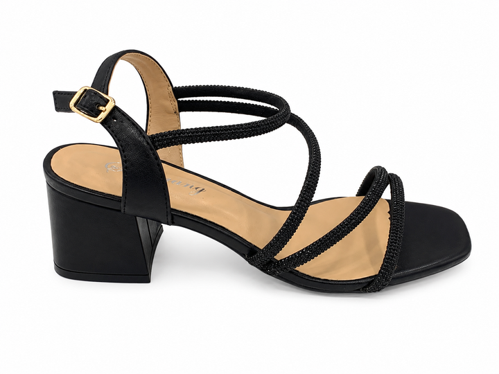 Aurora Glam Block Heels – Champagne Gold DES8522