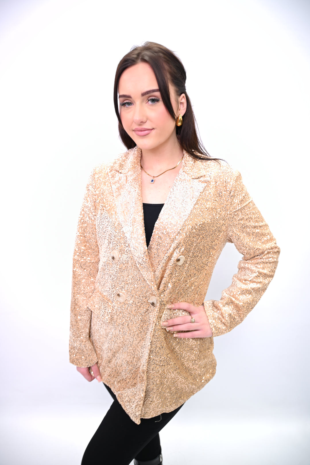 Blazer Paillette Sequin Blazer Cherry Koko 8309
