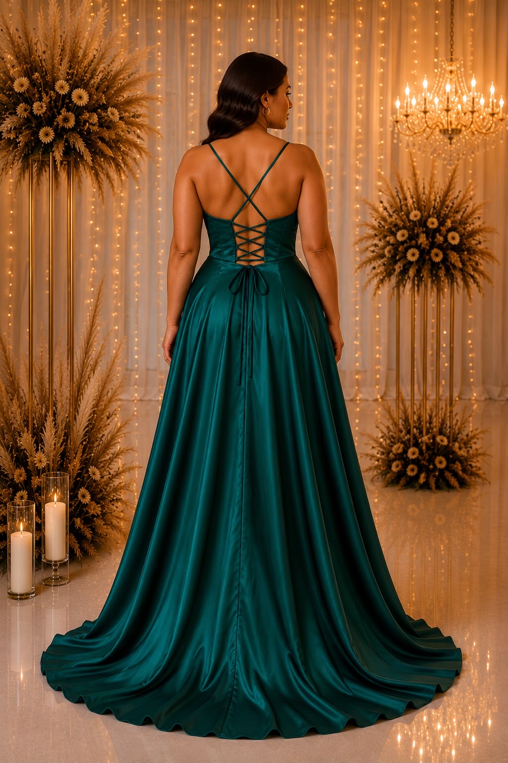 Elara Satin Corset Gown – Curve Collection 9451